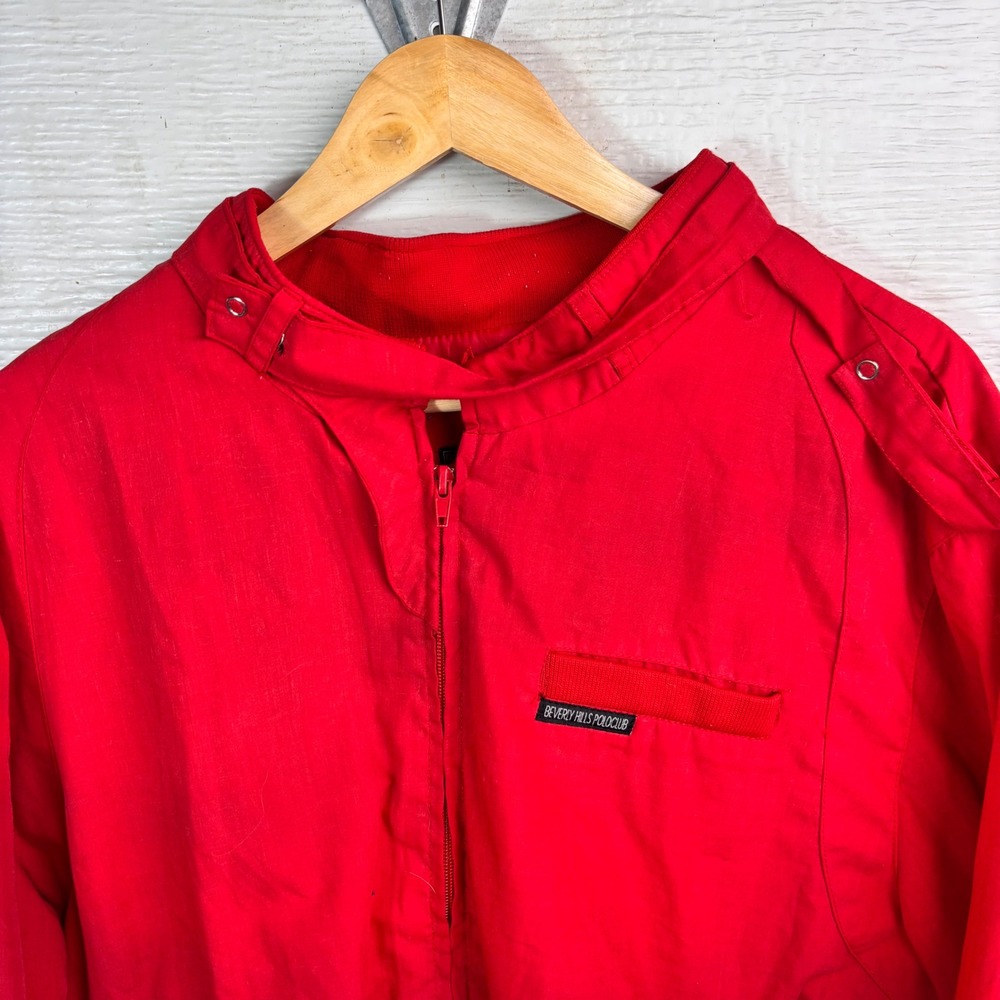 2000s Beverly Hills Polo Club Red Bomber Jacket Windbreaker 3X Fits XL